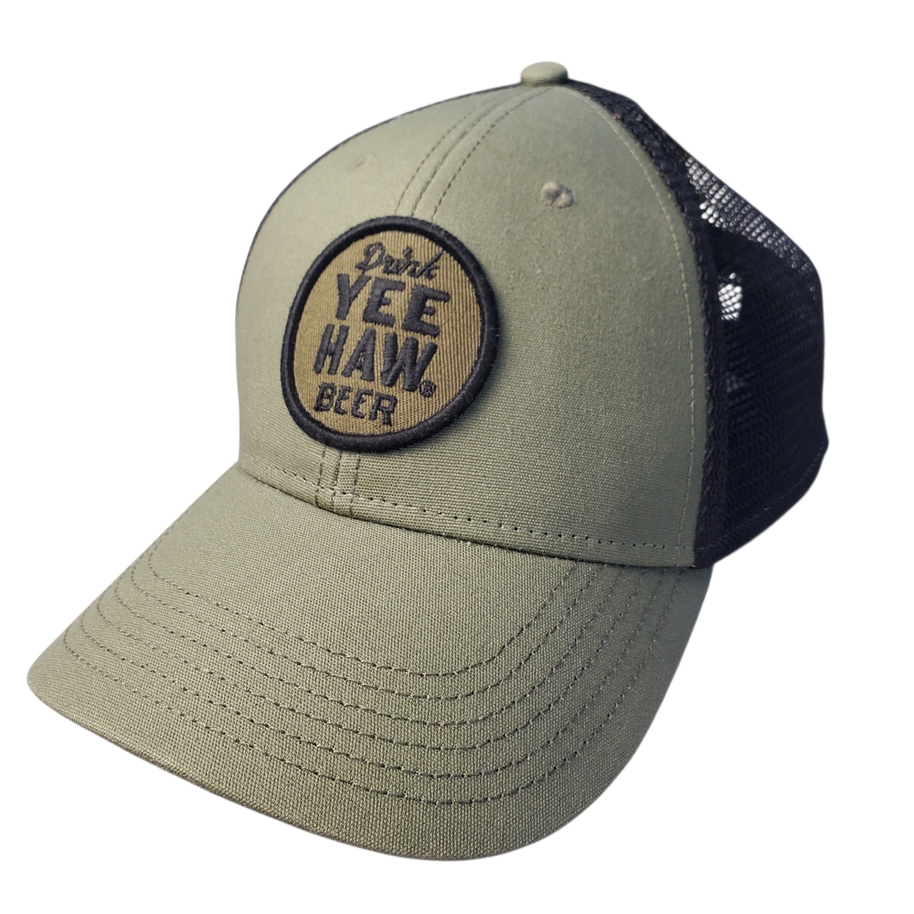 Drink Yee Haw Beer Snapback Hat,One Size Mesh Back Green Baseball Cap, Tennessee